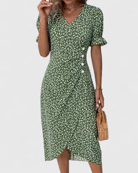 Eliana | Women's Summer Floral Wrapped Dress Short Sleeves