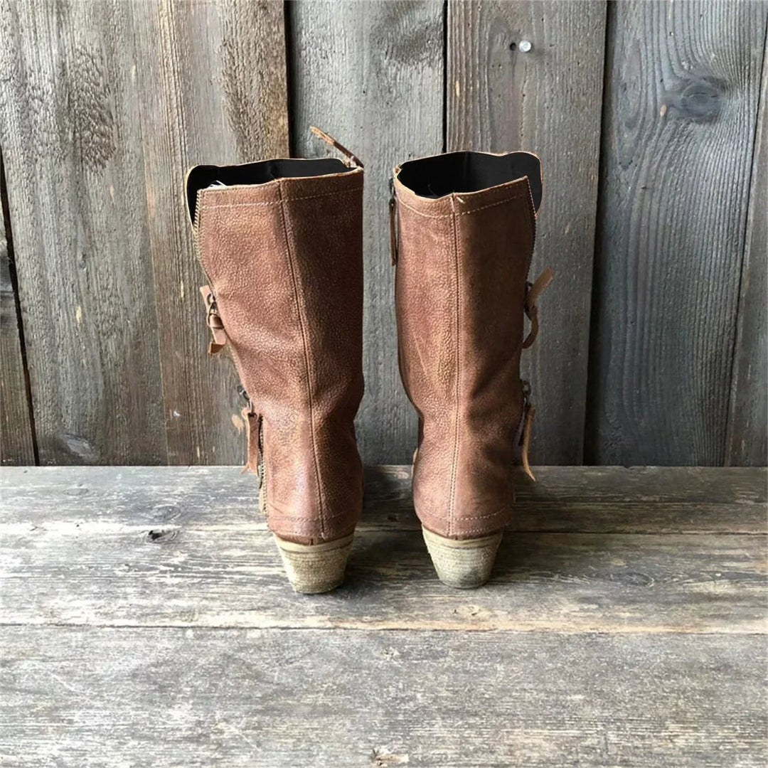 Demi | Women’s Zipper Detail Cowboy Boots