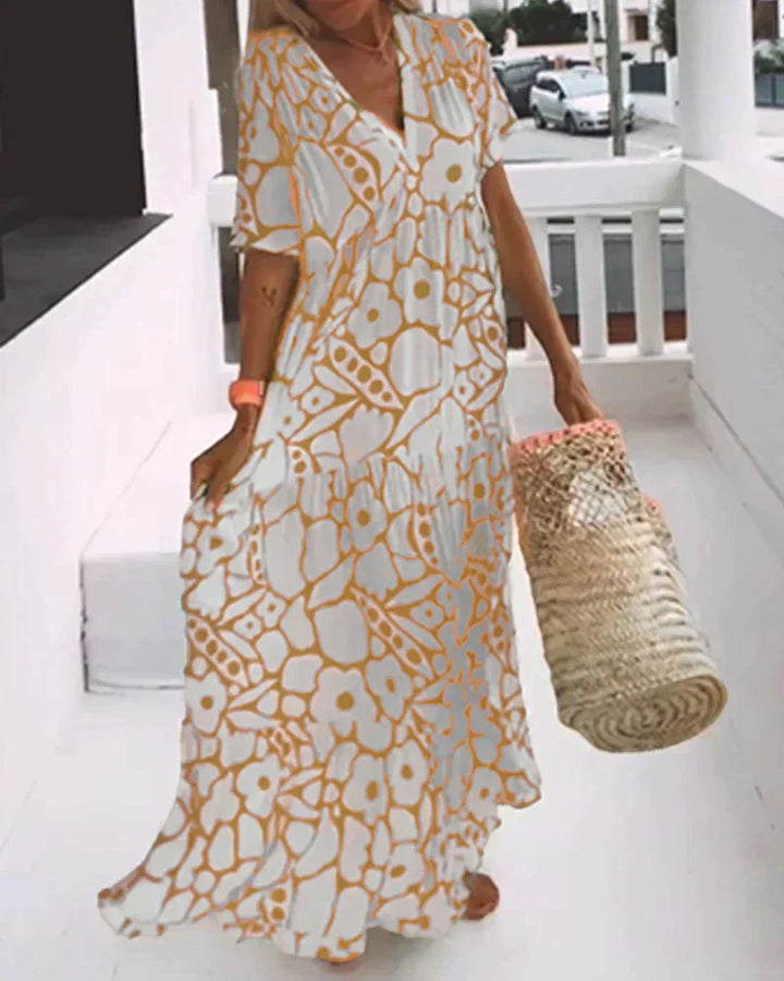 Lily | Women's Summer Printed V-Neck Dress