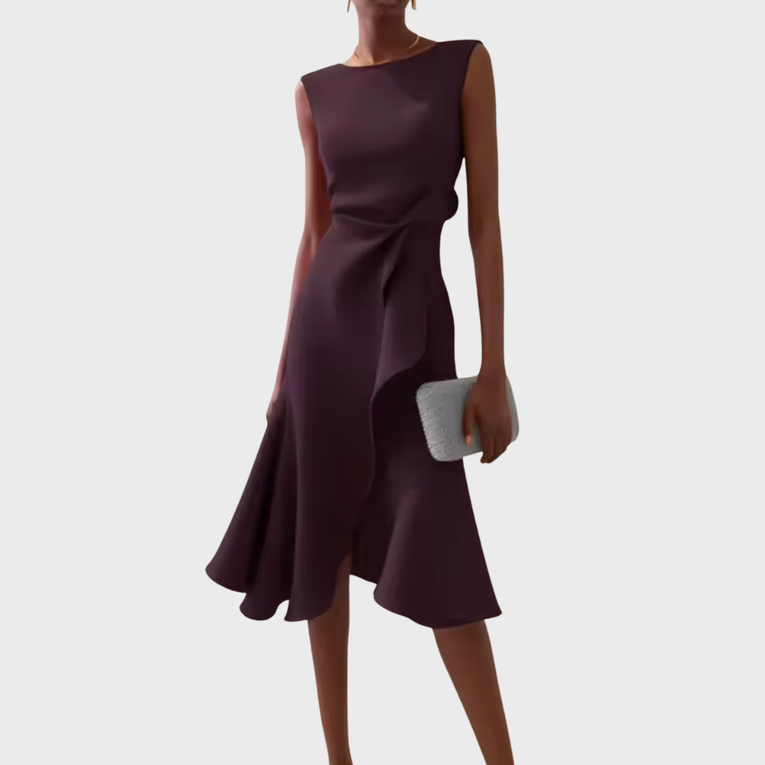 Emma | Women's Sleeveless Asymmetrical Midi Dress