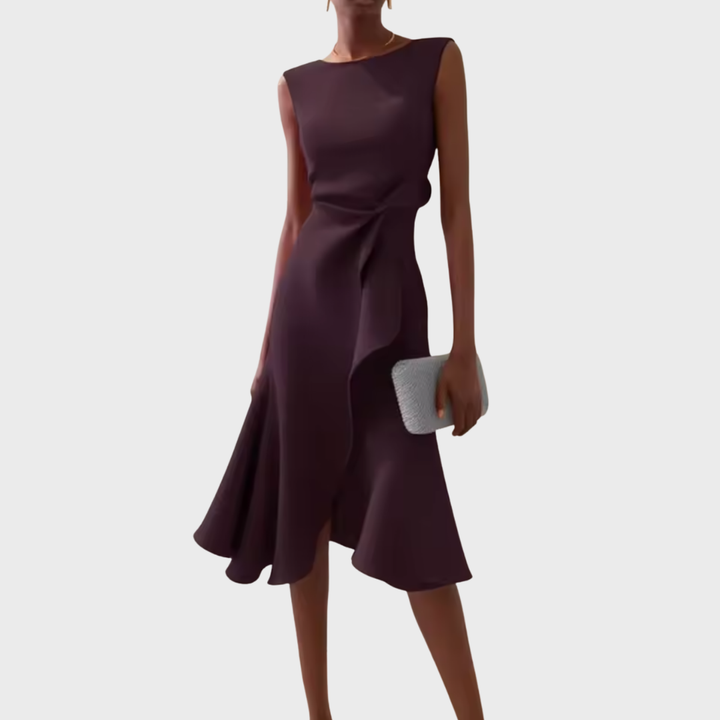 Emma | Women's Sleeveless Asymmetrical Midi Dress