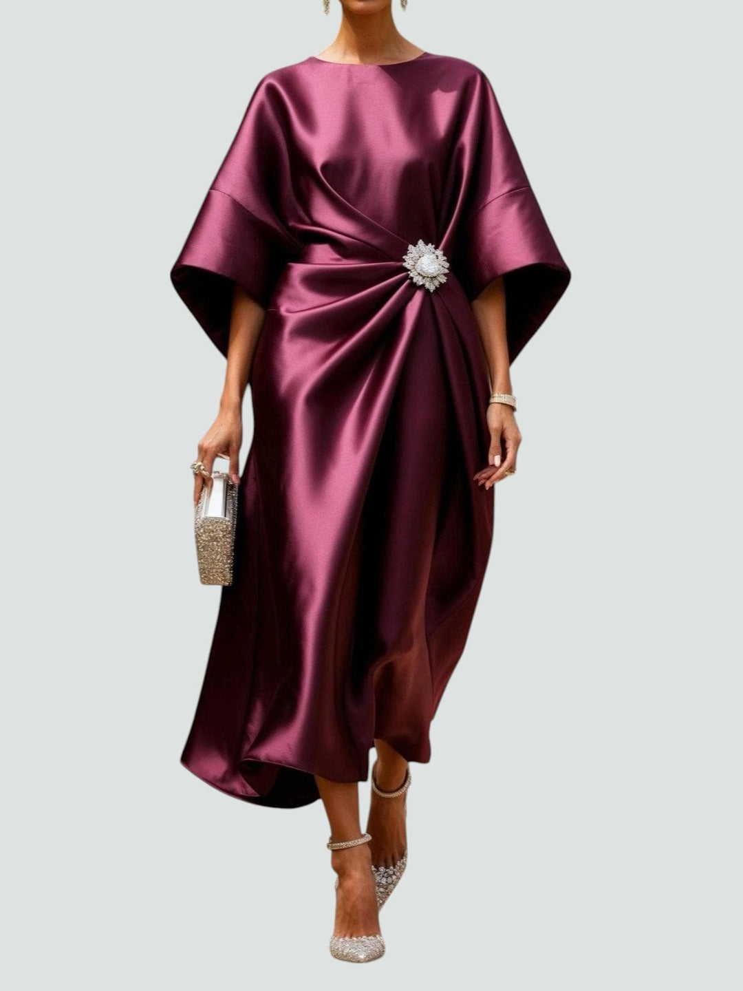 Anna | Women’s Evening Satin Maxi Dress