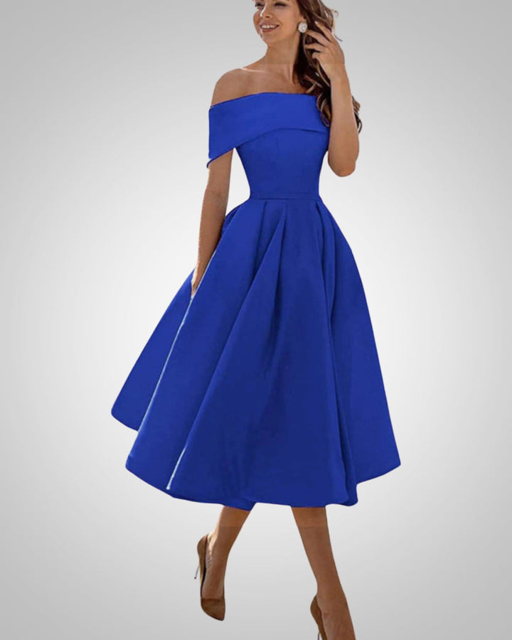 Peppa | Women’s Summer Off-Shoulder A-Line Midi Dress