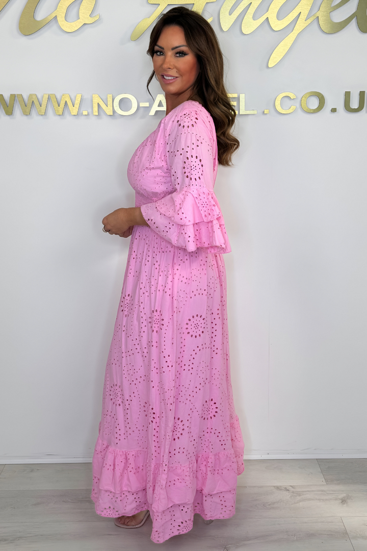 Sera | Women’s Elegant V Neck Muslin Dress