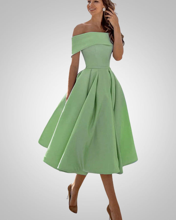 Peppa | Women’s Summer Off-Shoulder A-Line Midi Dress