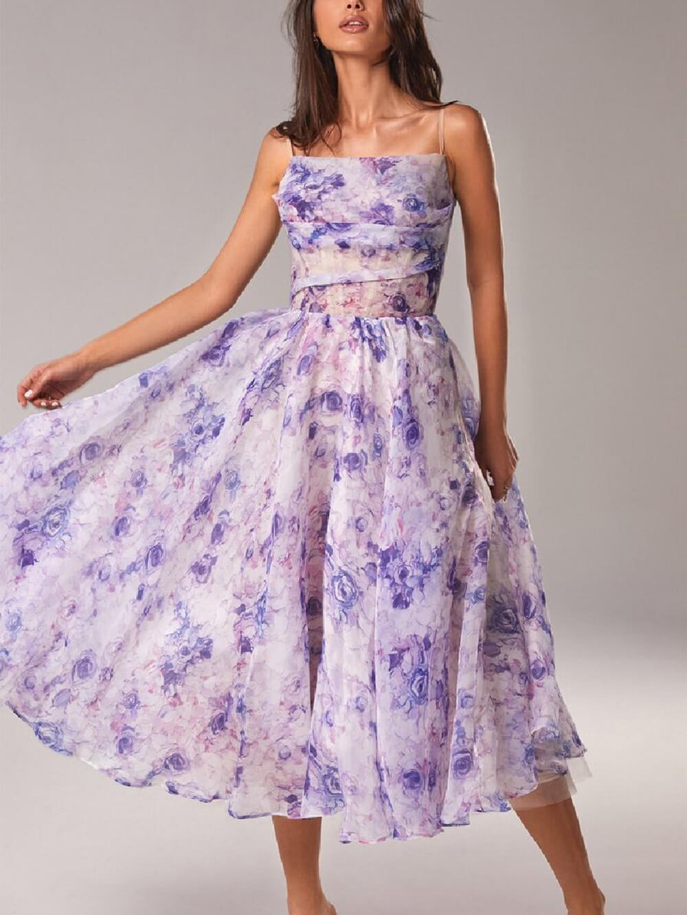 Tonka | Women’s Floral Midi Wedding Guest Dress