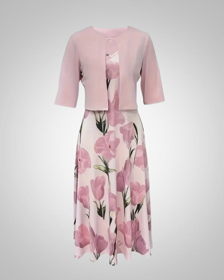 Sofia | Women's Summer Floral Pattern V-Neck Maxi Dress Set