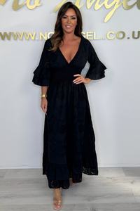 Sera | Women’s Elegant V Neck Muslin Dress
