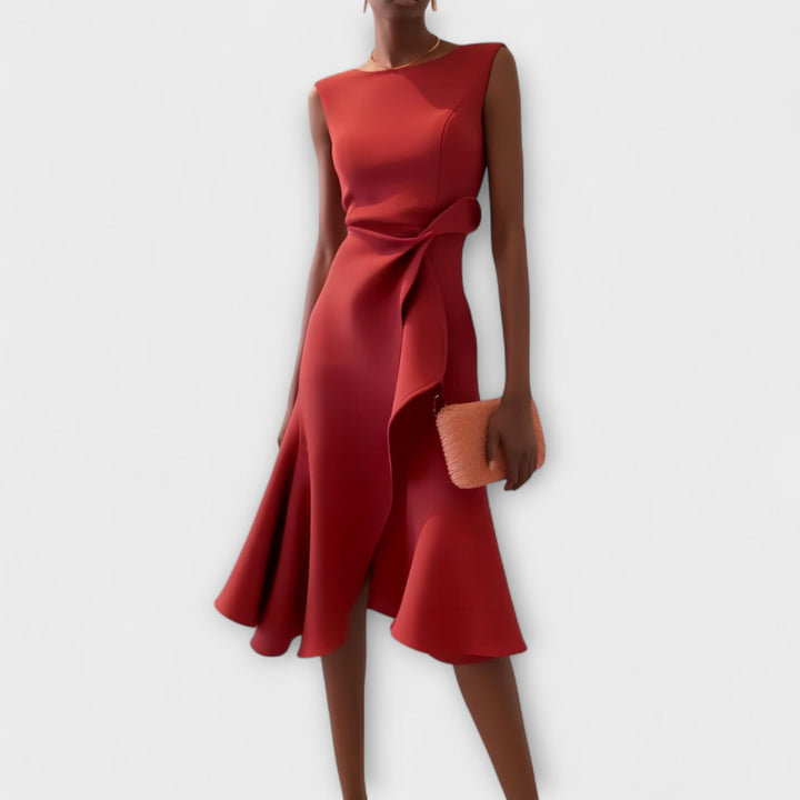 Emma | Women's Sleeveless Asymmetrical Midi Dress
