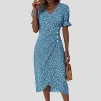 Eleanor | Women’s Summer V-Neck Muslin Midi Dress