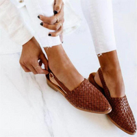 Eleni | Women's Woven Vegan Leather Ballet Flats