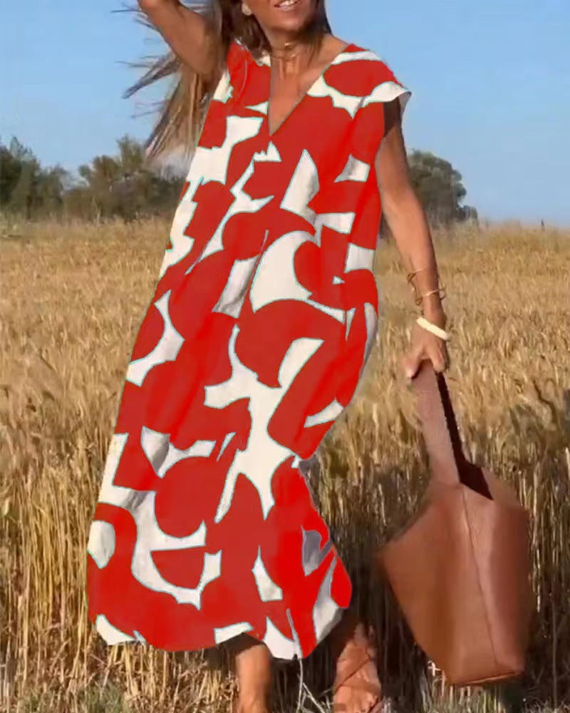Chloe | Women's Loose fit Printed Maxi Dress
