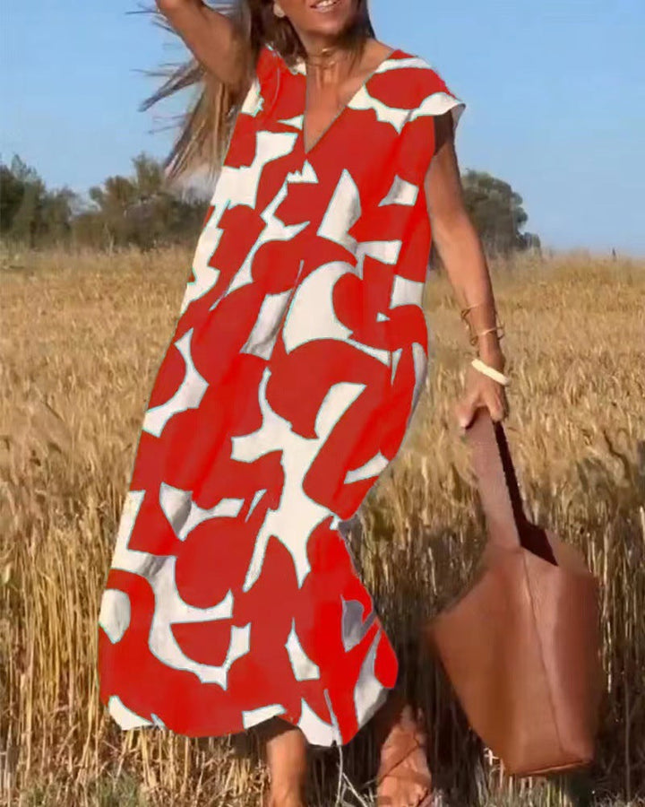 Chloe | Women's Loose fit Printed Maxi Dress