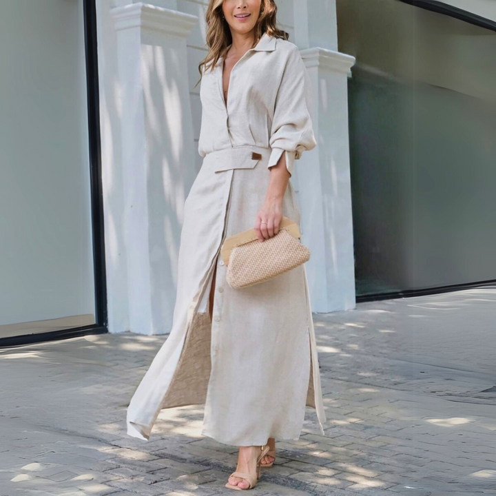Cecilia | Women’s Elegant Button Maxi Dress
