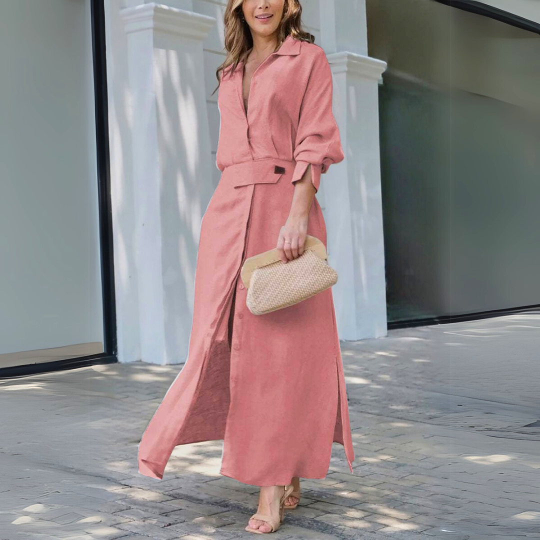 Cecilia | Women’s Elegant Button Maxi Dress