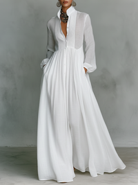Cambria | Women's Button-Up Linen Maxi Dress