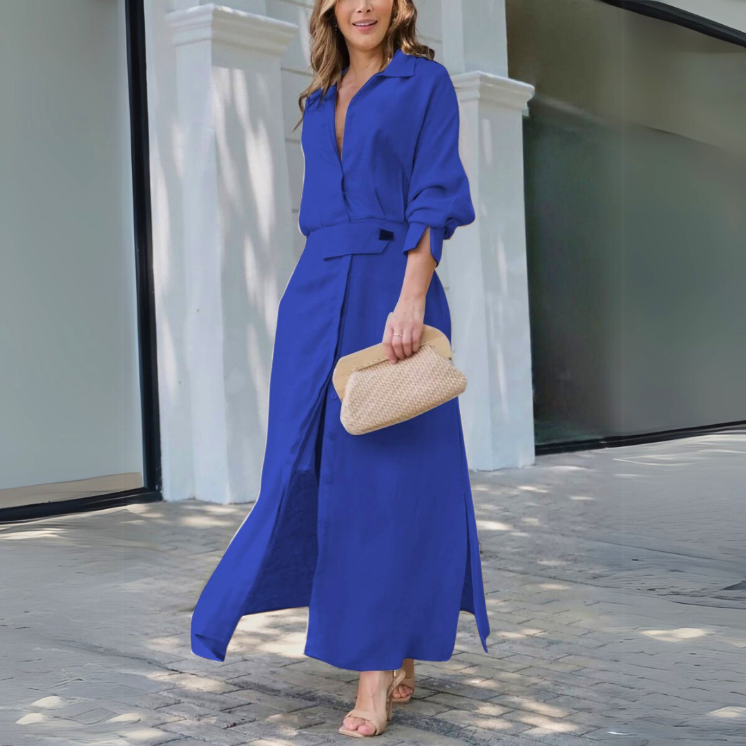 Cecilia | Women’s Elegant Button Maxi Dress