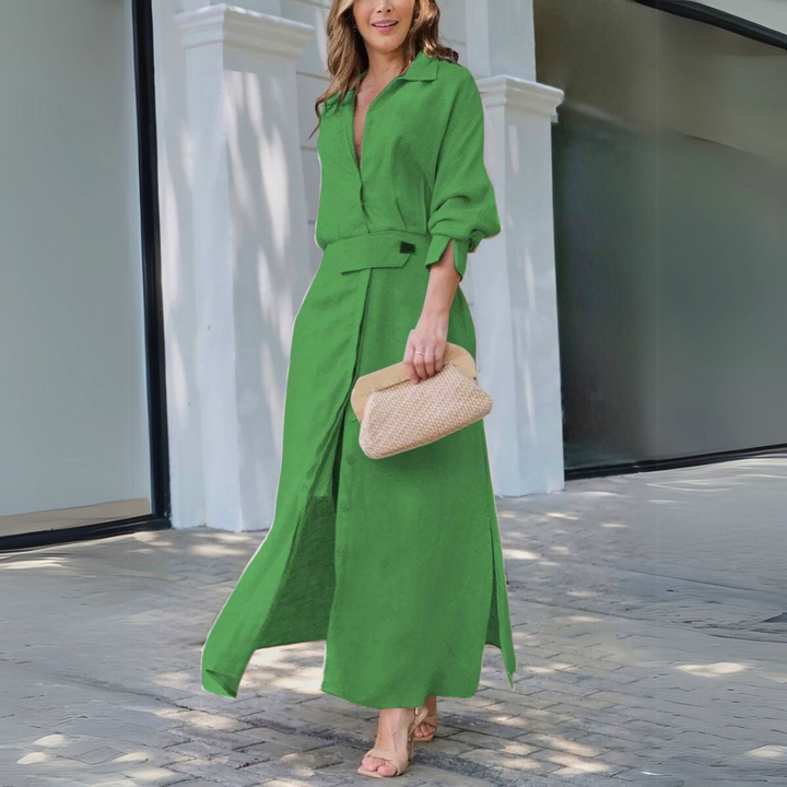 Cecilia | Women’s Elegant Button Maxi Dress