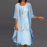 Rosalie | Women's Floral Lace Midi Dress & Cardigan Set