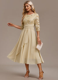 Razia | Women's Summer Embroidered Chiffon Midi Dress
