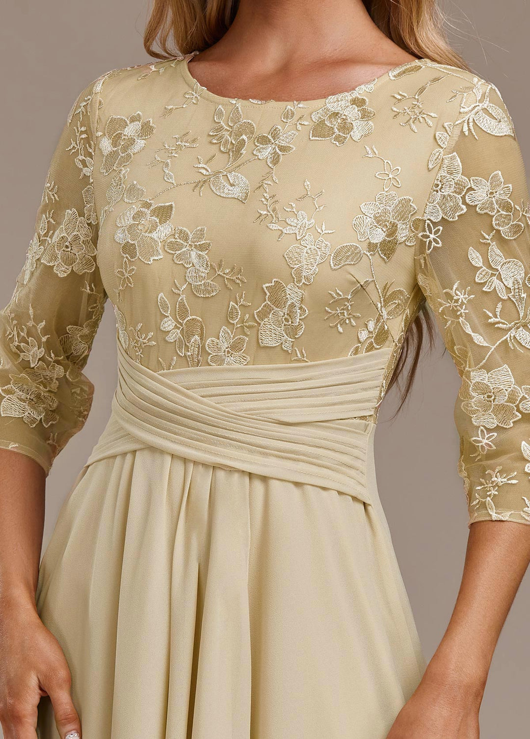 Razia | Women's Summer Embroidered Chiffon Midi Dress