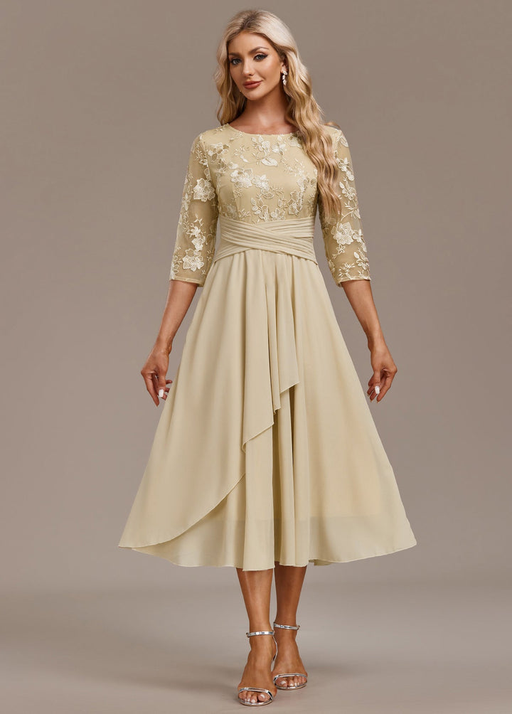 Razia | Women's Summer Embroidered Chiffon Midi Dress