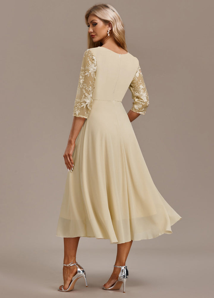 Razia | Women's Summer Embroidered Chiffon Midi Dress