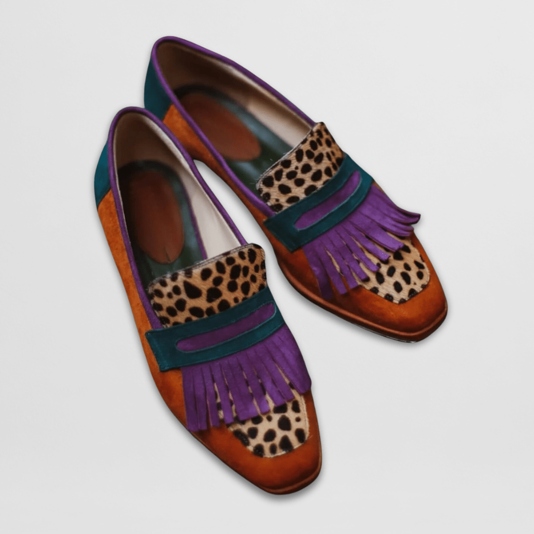 Nia | Women’s Leopard Fringe Loafers
