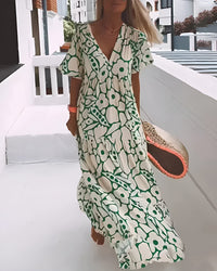 Lily | Women's Summer Printed V-Neck Dress