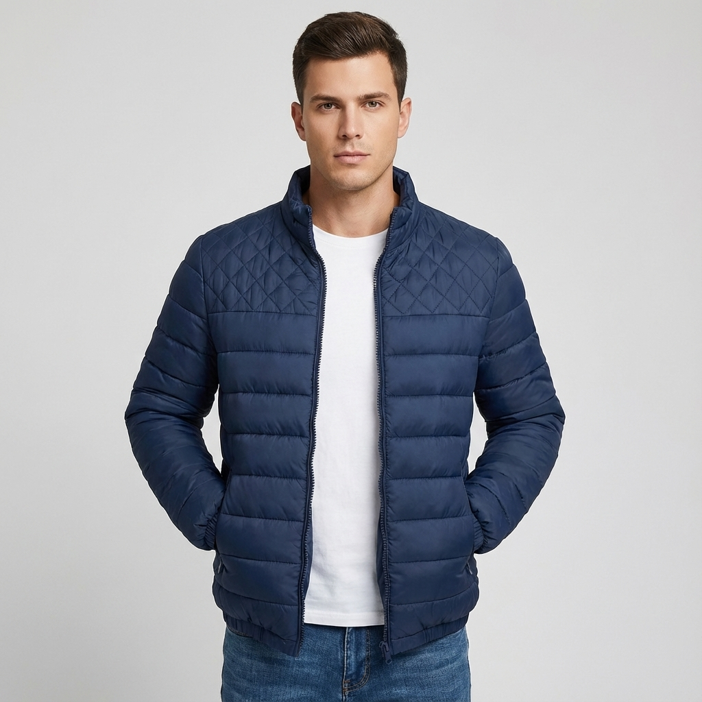 Men’s Quilted Ribbed Cuffs Jacket