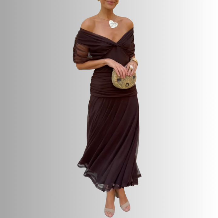 Galilea | Women’s Off-Shoulder Draped Maxi Dress