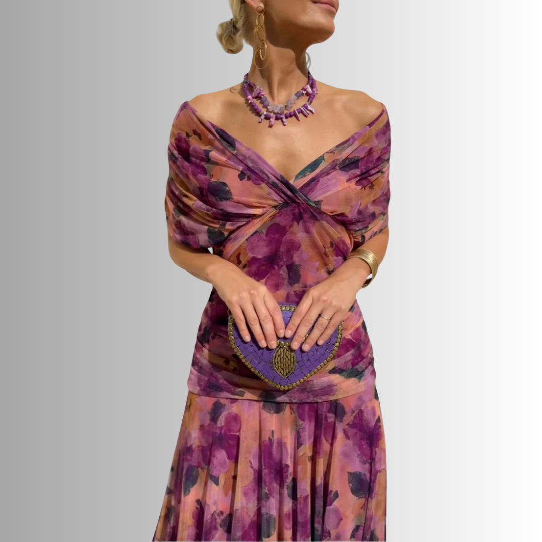 Galilea | Women’s Off-Shoulder Draped Maxi Dress
