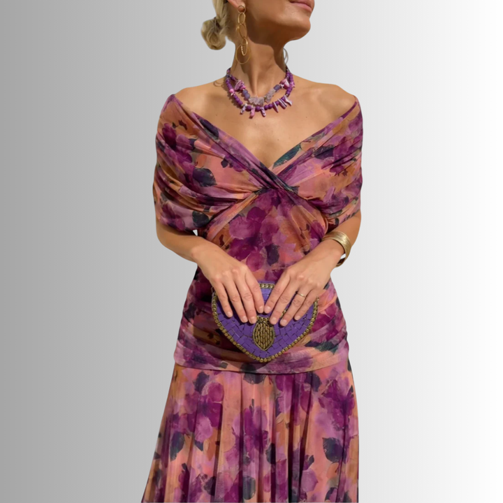 Galilea | Women’s Off-Shoulder Draped Maxi Dress