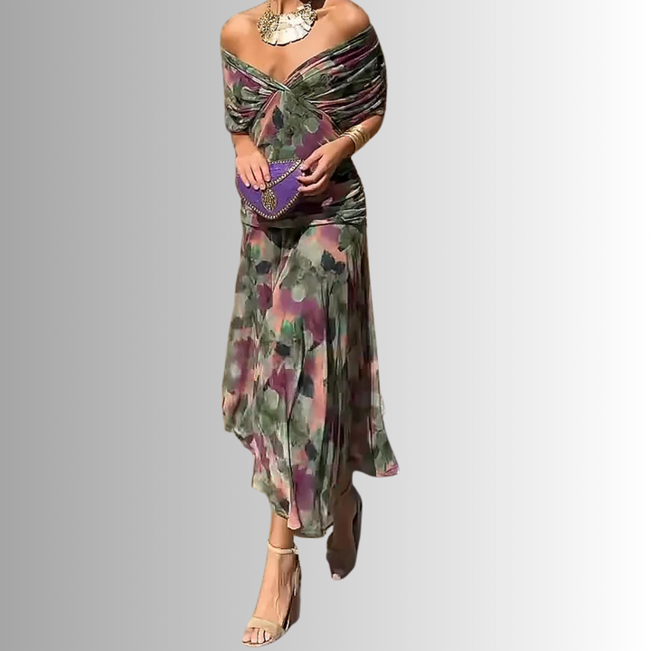 Galilea | Women’s Off-Shoulder Draped Maxi Dress