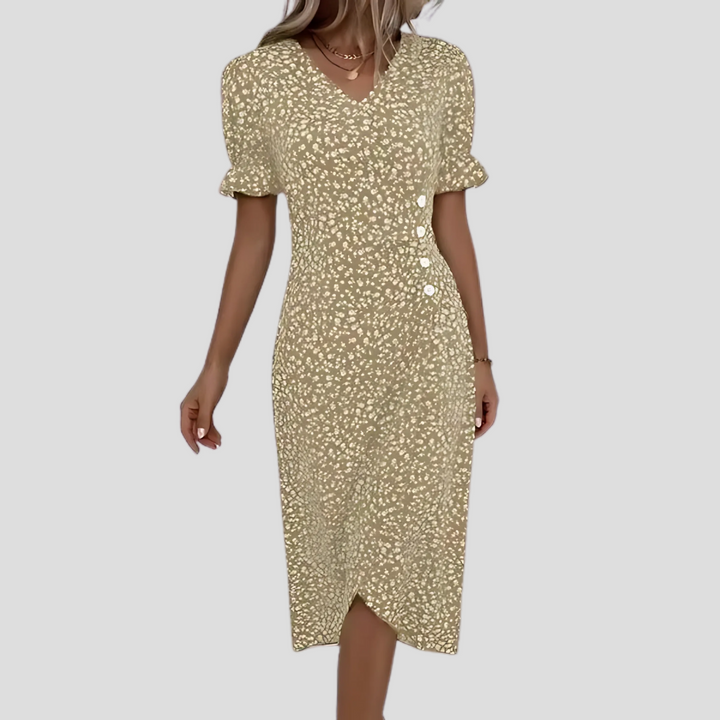 Eleanor | Women’s Summer V-Neck Muslin Midi Dress