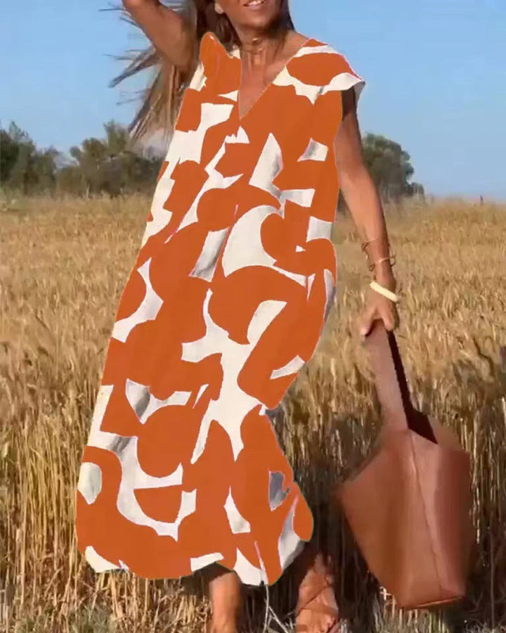 Chloe | Women's Loose fit Printed Maxi Dress