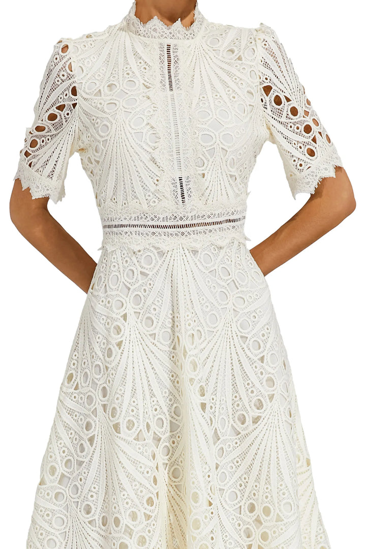 Lauren | Women's Elegant Lace Design Midi Dress
