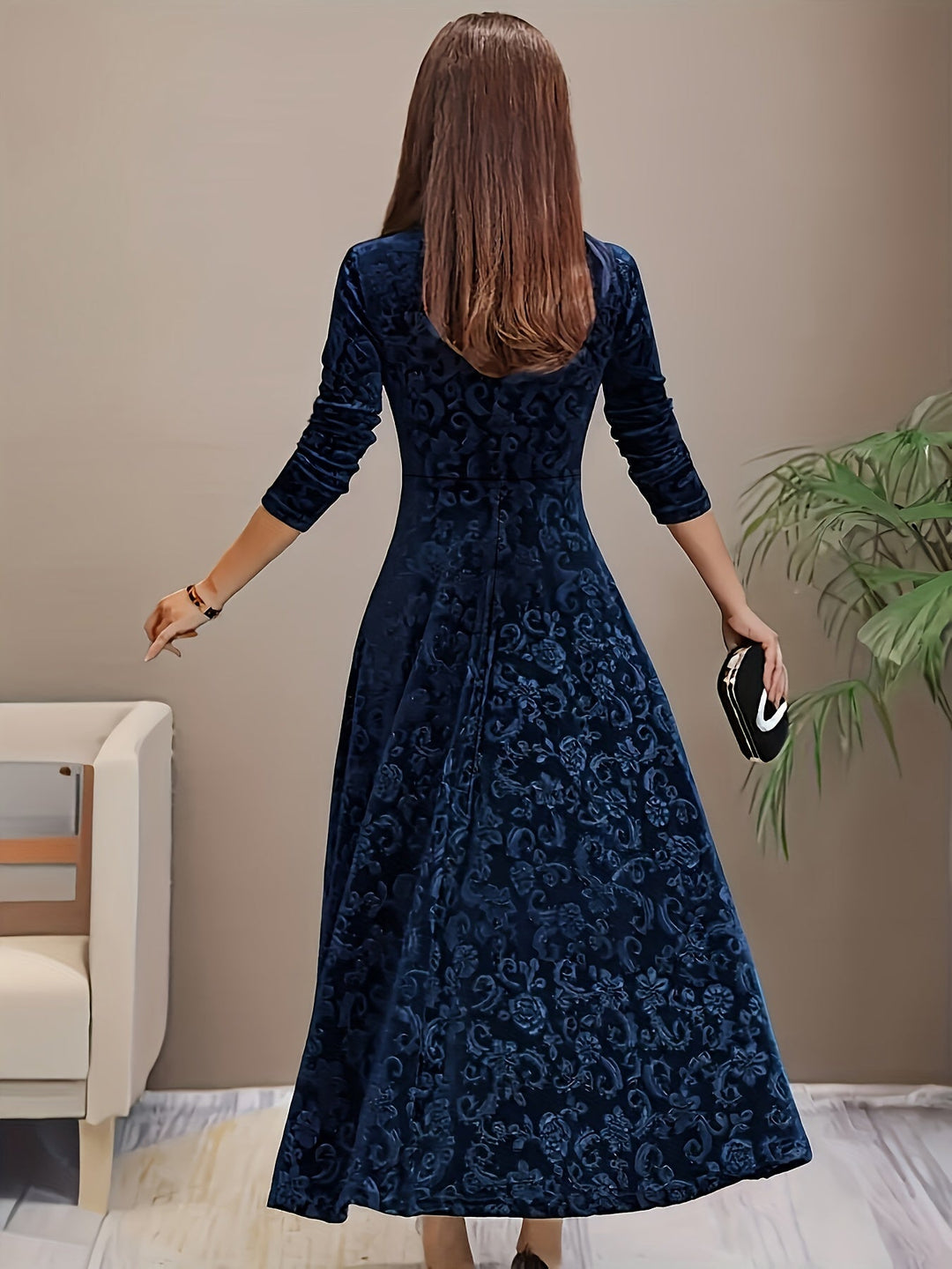 Raina | Women’s Square Neck Midi Dress