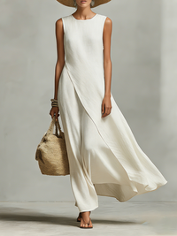 Aria | Women's Summer Sleeveless Linen Midi Dress