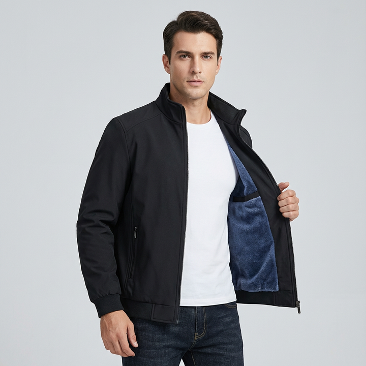 Men's Zip-Up Jacket with Fleece Lining