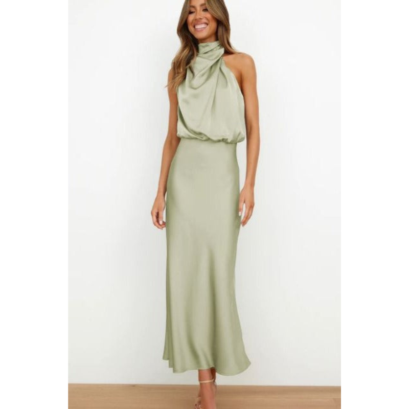 Fauna | Women’s Festive Halter Midi Dress