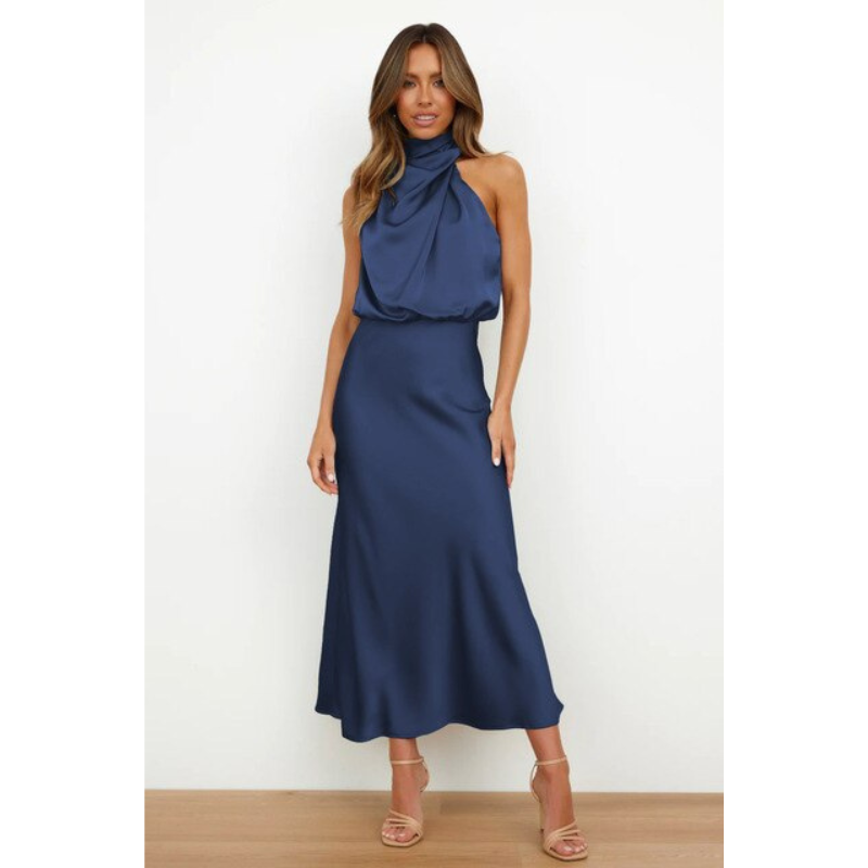 Fauna | Women’s Festive Halter Midi Dress