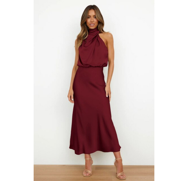 Fauna | Women’s Festive Halter Midi Dress