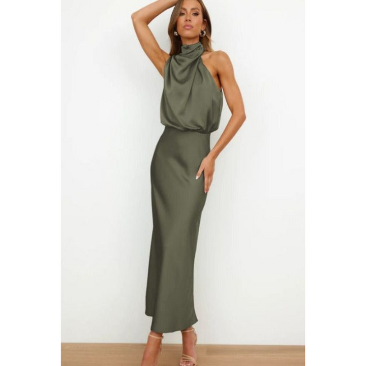 Fauna | Women’s Festive Halter Midi Dress