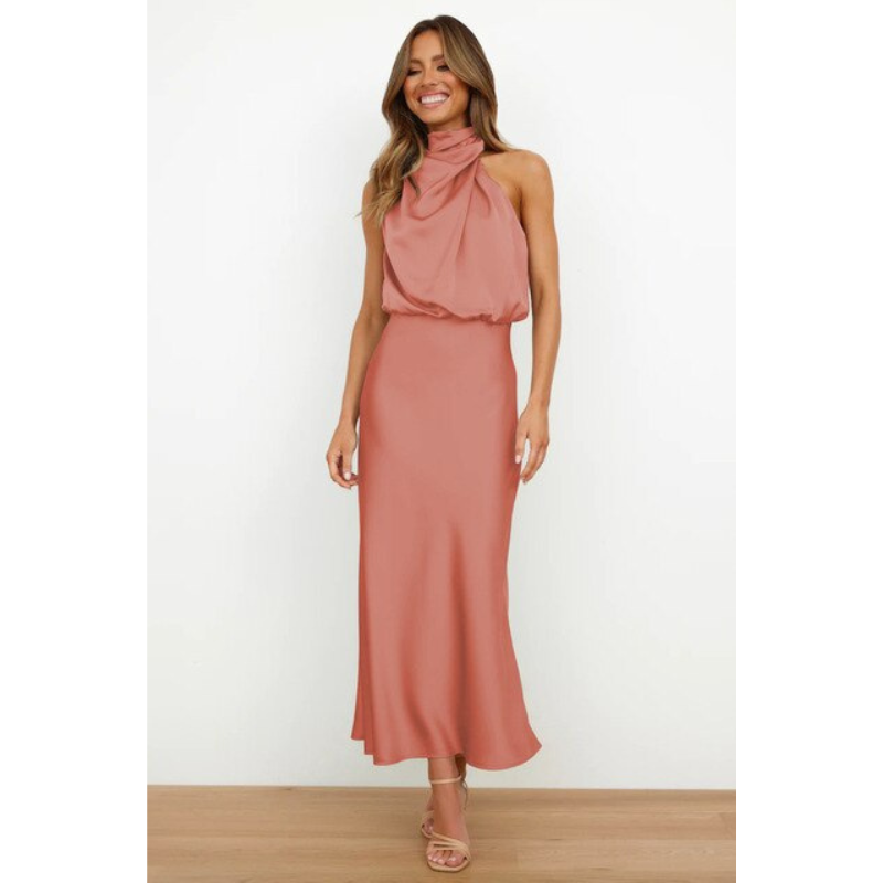Fauna | Women’s Festive Halter Midi Dress