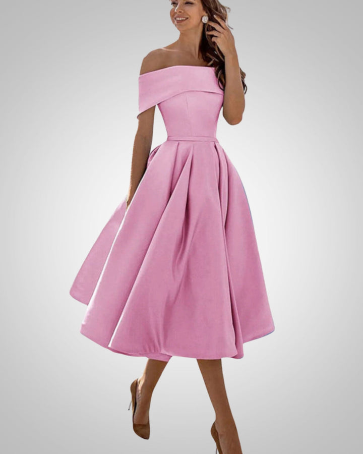 Peppa | Women’s Summer Off-Shoulder A-Line Midi Dress