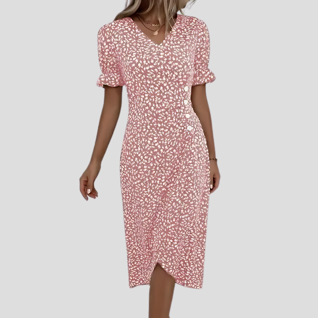 Eleanor | Women’s Summer V-Neck Muslin Midi Dress