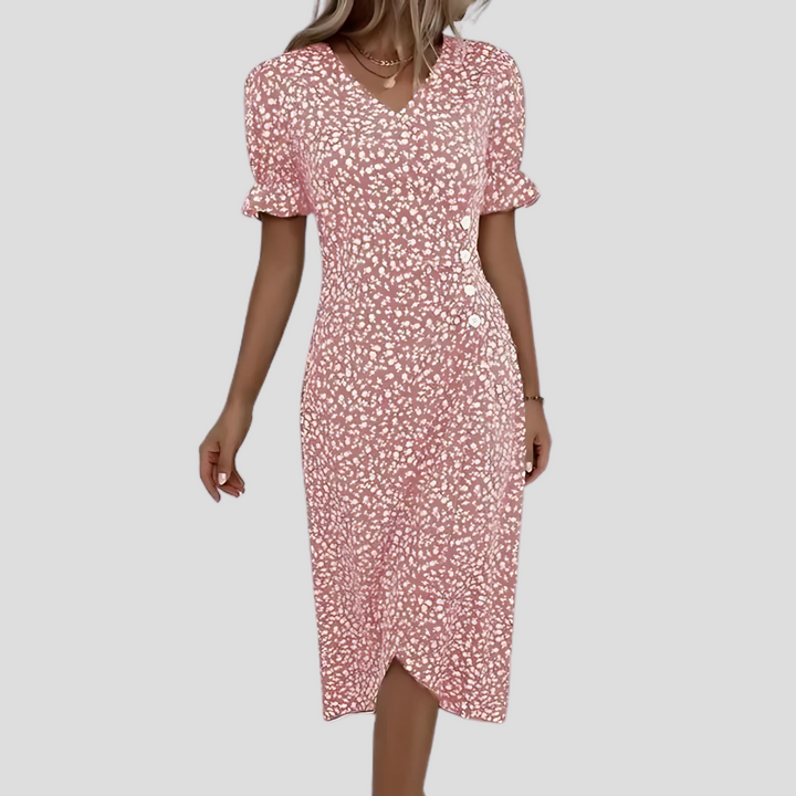 Eleanor | Women’s Summer V-Neck Muslin Midi Dress