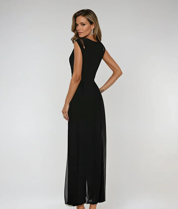 Elke | Women’s Evening Round Neck Maxi Dress