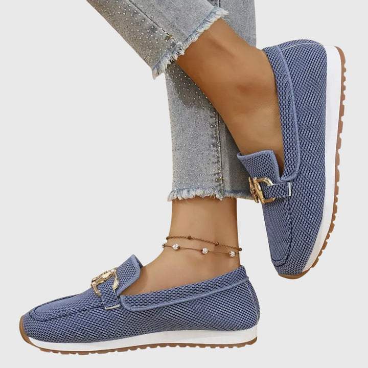 Yasmine | Women’s Metal Detail Textured Loafers